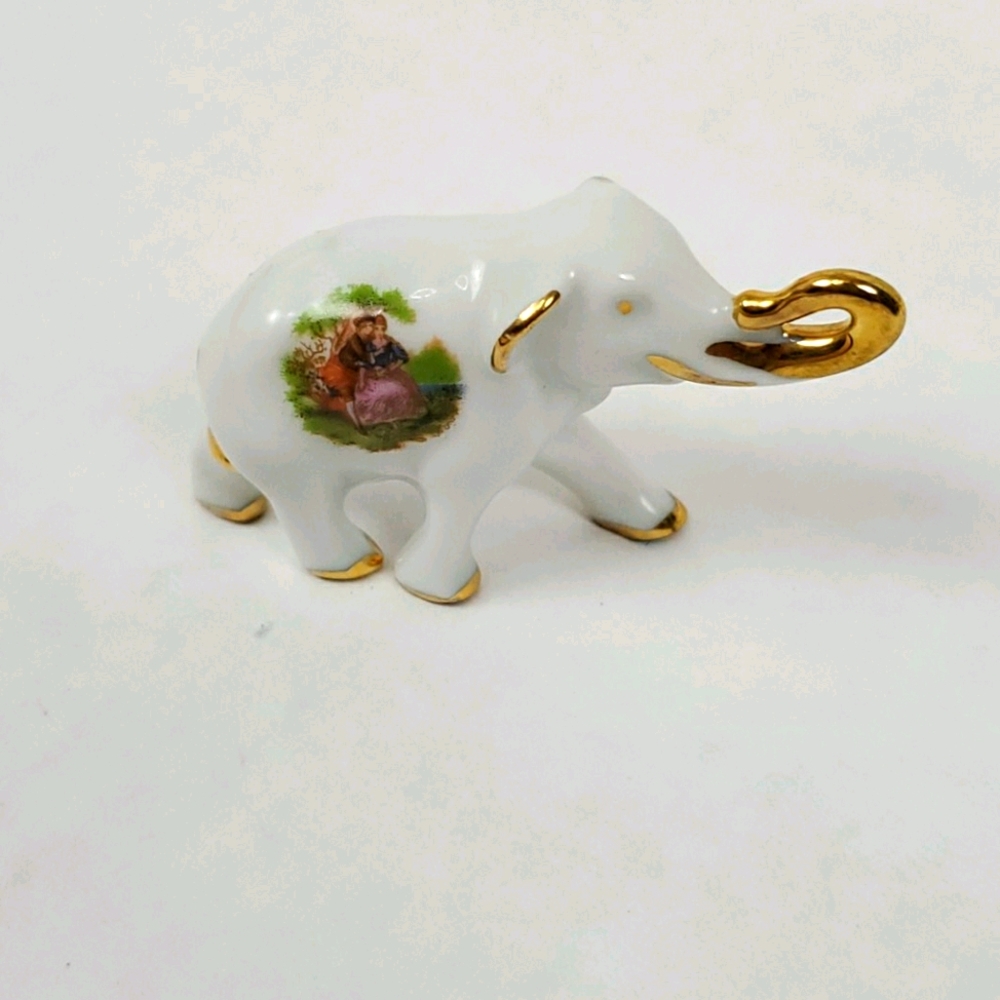 Limoges France White Elephant Figurine Porcelain Luxury Collectible Mini Viral